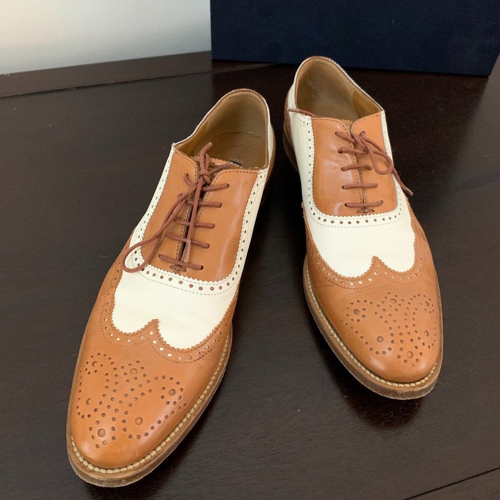 Ralph Lauren purple label white and brown oxfords